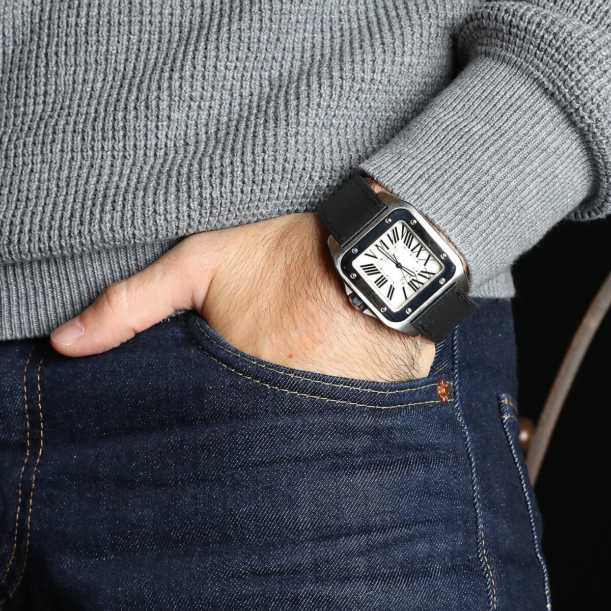 cartier-santos-100-stainless-steel-watch